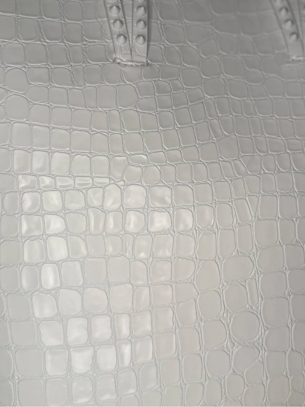 Christian Louboutin White Croc-Embossed Leather Tote
